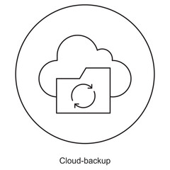 Cloud Backup icon, Ensuring Safety and Accessibility for Your Data, Securing Data with Reliable Cloud Backup Solutions, vector