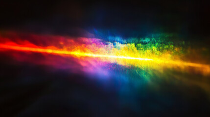 Obraz premium Colorful prismatic light leaks with rainbow bokeh effect
