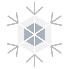 Snowflake icon in flat color style