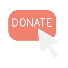 Donation online icon in flat color style
