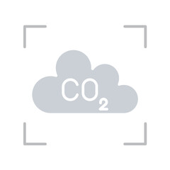 Carbon dioxide gas icon in flat color style