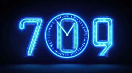 700 Digital Clock Neon Sign