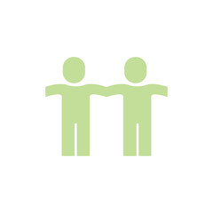 Friend, Support, Teamwork icon in flat color style