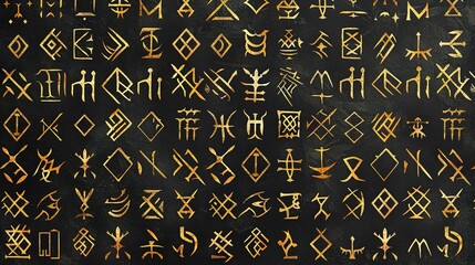 nordic runes seamless pattern wallpaper