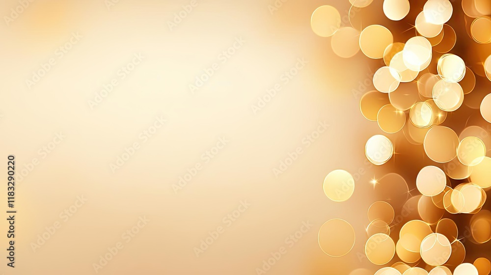 Poster Gold abstract background concept. A dreamy and soft golden bokeh background for creative and festive uses.