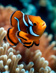 aquarium graphic art marine concept amphiprion underwater photography texture background fish sea clown anemone anemonefish tropical animal salt water reef climate life coral colours nemo swimming