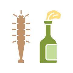 protester weapon icon in flat color style