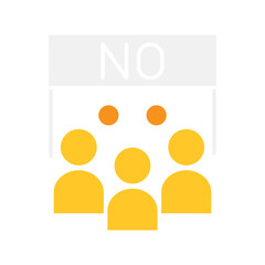 Protestor icon in flat color style