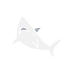 Shark icon in flat color style