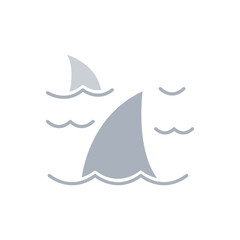 Shark icon in flat color style