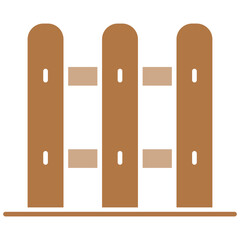 Fence icon in flat color style
