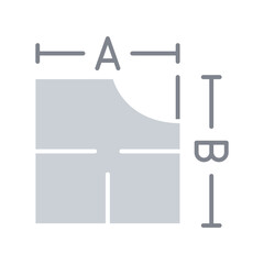 Plan, area icon in flat color style