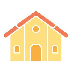 House icon in flat color style