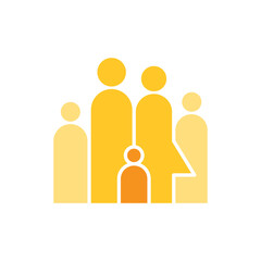 Family icon in flat color style