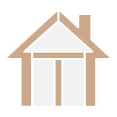 House construction icon in flat color style