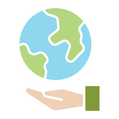 save the world icon in flat color style