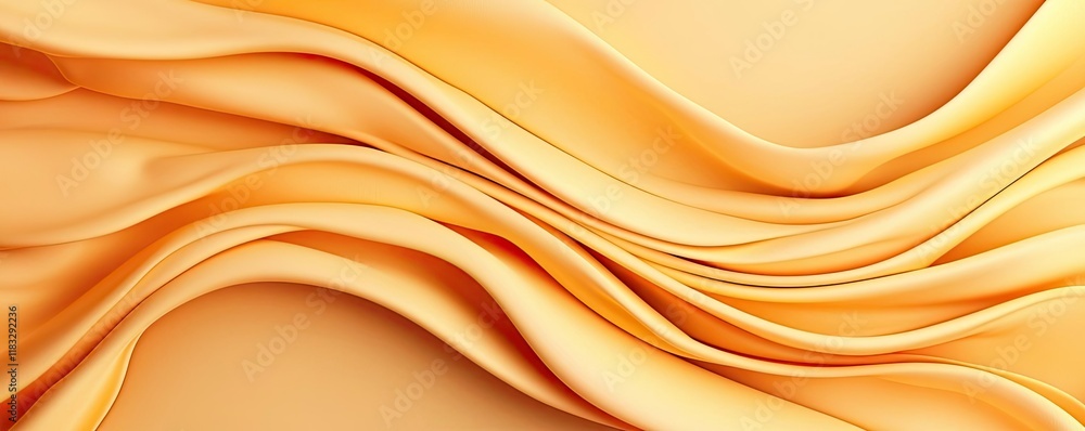 Poster Scenery abstract background idea. Elegant flowing fabric in warm orange hues creates a smooth and soothing visual.