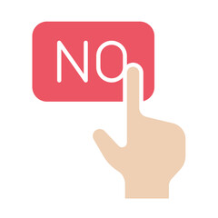 vote No icon in flat color style