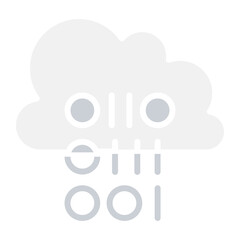 Cloud computing icon in flat color style
