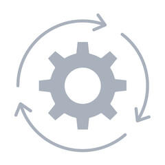 Process icon in flat color style