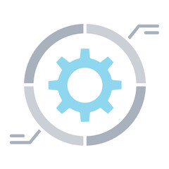 Process icon in flat color style