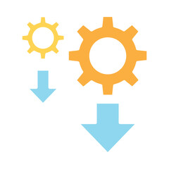 Process icon in flat color style