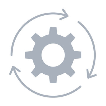 Process icon in flat color style