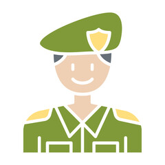 Army icon in flat color style