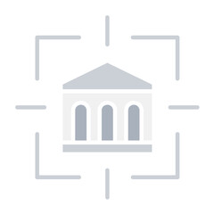 Building target icon in flat color style