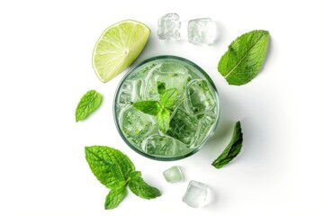 Obraz premium Refreshing mint lime ice drink