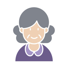 Obraz premium Elderly woman icon in flat color style