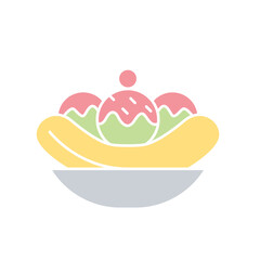 Ice cream icon in flat color style