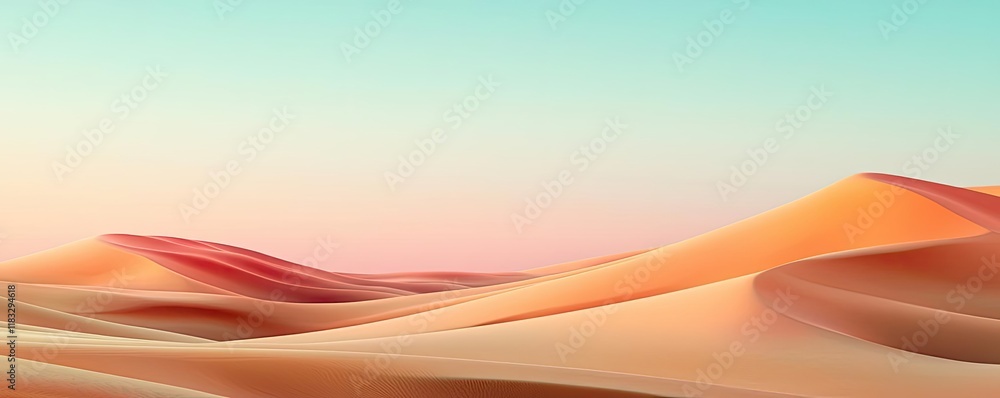 Aufkleber scenery abstract background idea. serene desert landscape with soft, flowing dunes under a pastel-co