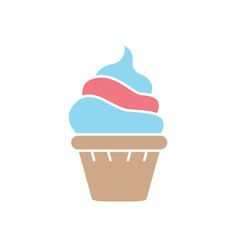 Ice cream icon in flat color style