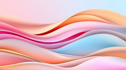 Obraz premium Scenery abstract background idea. Abstract colorful waves in soft hues creating a smooth and calming visual effect.