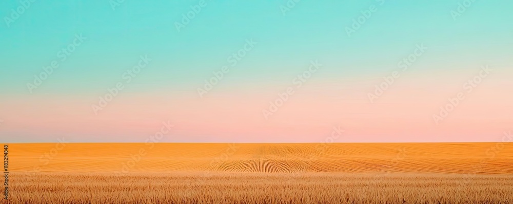 Aufkleber scenery abstract background idea. a serene landscape featuring a golden field under a vibrant sky at