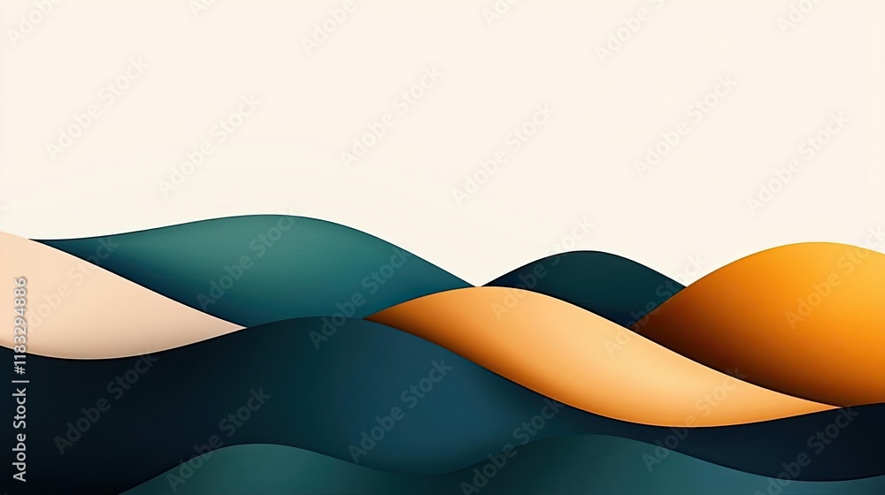 Poster scenery abstract background idea. stylized abstract waves in vibrant colors create a modern, soothin