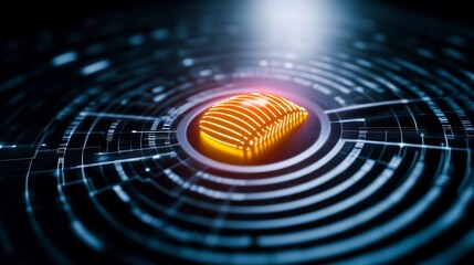 Glowing Futuristic Chip Illustration: Vibrant Digital Artwork Detailing Innovative Technology. AI Generated