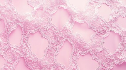 Naklejka premium Delicate white lace on pink background showcasing intricate detail