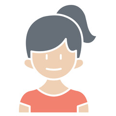 Woman icon in flat color style
