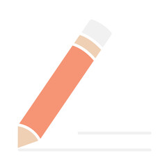 Pencil icon in flat color style