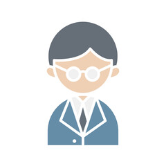 Teacher icon in flat color style