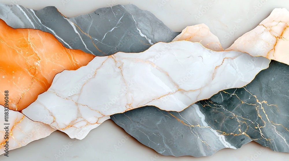 Poster elegant and luxurious marble stone texture with intricate veins swirls and a crystalline pattern the