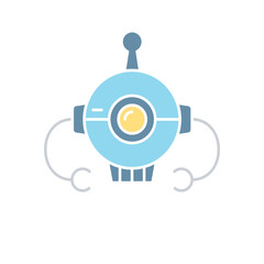 Robot icon in flat color style