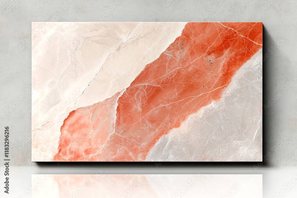 Poster elegant marble inspired stone slab with iridescent and multicolored veining smooth and polished to a