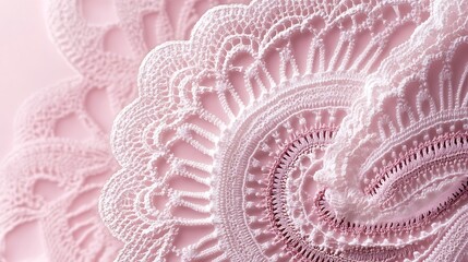 Delicate Pink Lace Fabric Detailed Close Up