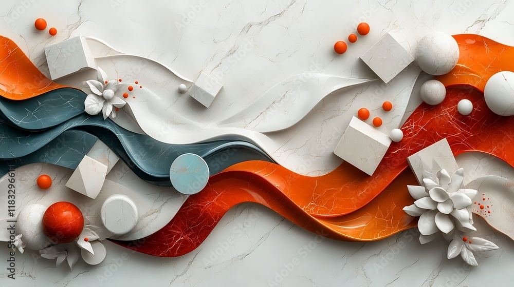 Aufkleber exquisite captivating marble inspired surface with intricate mesmerizing geometric patterns and swir