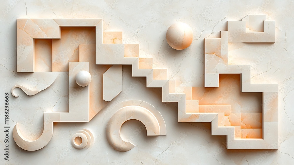 Aufkleber exquisite captivating marble inspired surface with intricate mesmerizing geometric patterns and swir