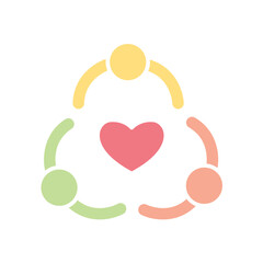 Charity icon in flat color style