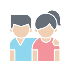 Fototapeta premium Couple icon in flat color style